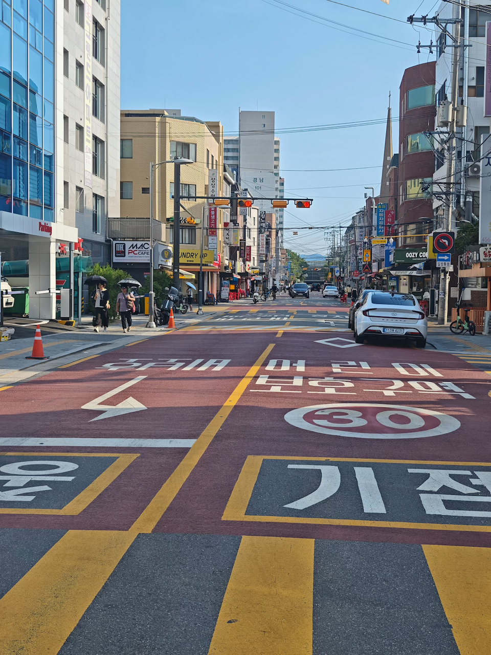 首尔普通的住宅区道路
